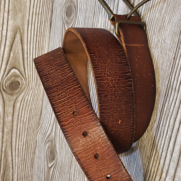 Lucky Brand brown crackle leather new men belt size 40 - Picture 2 of 5